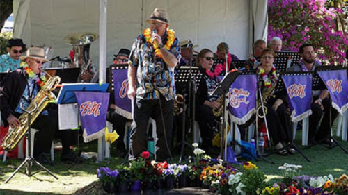 Jim Miller Big Band performing outdoors